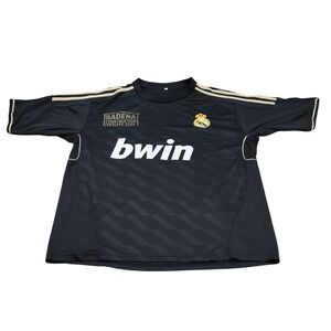 Real Madrid Jersey Shirt Mens L Black Striped Soccer Crew Neck Bwin‎ Number 2
